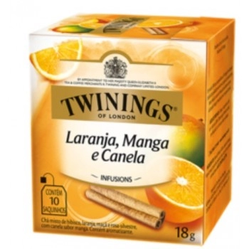 CHA TWININGS LARANJA/MANGA/CANELA CX 10 X 18G