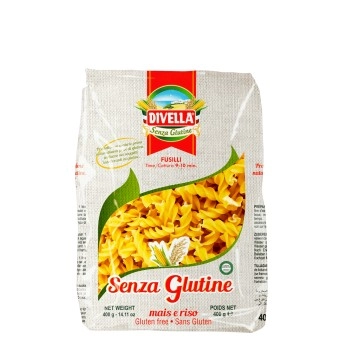 MACARRAO FUSILLI SEM GLUTEN DIVELLA 400G