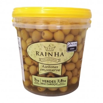 AZEITONA VERDE SEM CAROÇO RAINHA BD 1,8KG