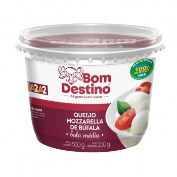 MUSSARELA DE BUFALA BOLA MEDIA BOM DESTINO POTE 250G